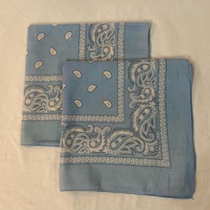 Set of 2 light blue bandanas